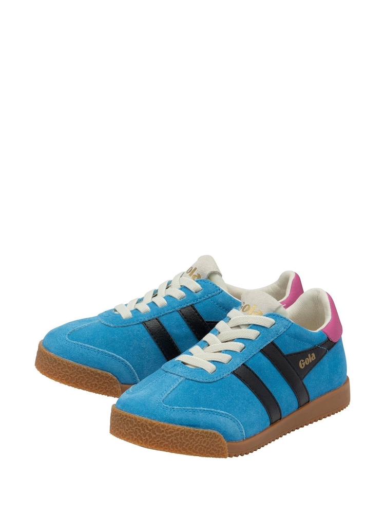 Gola Blue Kids Elan Suede Lace-Up Trainers - Image 2 of 4