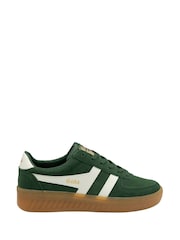 Gola Green Ladies Grandslam Suede Leather Trainers - Image 1 of 4