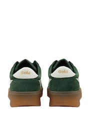 Gola Green Ladies Grandslam Suede Leather Trainers - Image 2 of 4