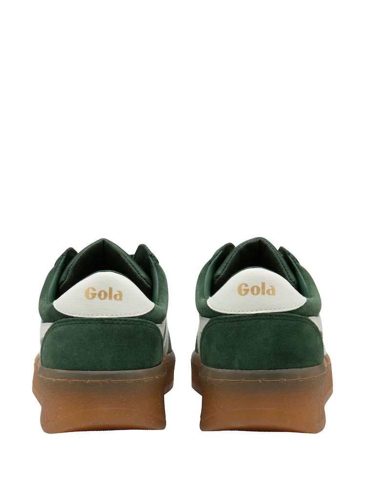 Gola Green Ladies Grandslam Suede Leather Trainers - Image 2 of 4