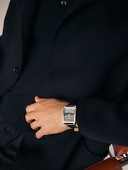 Black Square Dial Croc Effect Strap Watch - Image 2 of 7