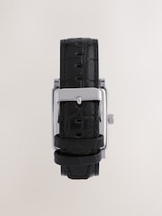 Black Square Dial Croc Effect Strap Watch - Image 4 of 7