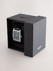 Black Square Dial Croc Effect Strap Watch - Image 7 of 7