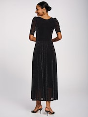 Jolie Moi Short Sleeve Sheen Mesh Maxi Dress - תמונה 2 מתוך 6