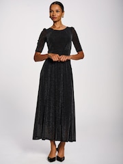 Jolie Moi Short Sleeve Sheen Mesh Maxi Dress - תמונה 5 מתוך 6