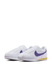 Nike White/Blue Cortez Trainers - Image 3 of 9