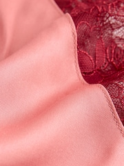 Pink Mauve Lace Trim Satin Cami Top - Image 7 of 8
