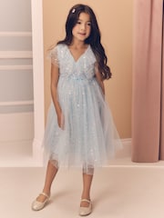 Blue Sequin Occasion Dress (3-16yrs) - Image 1 of 9