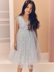 Blue Sequin Occasion Dress (3-16yrs) - Image 2 of 9