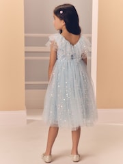 Blue Sequin Occasion Dress (3-16yrs) - Image 3 of 9