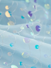 Blue Sequin Occasion Dress (3-16yrs) - Image 7 of 9