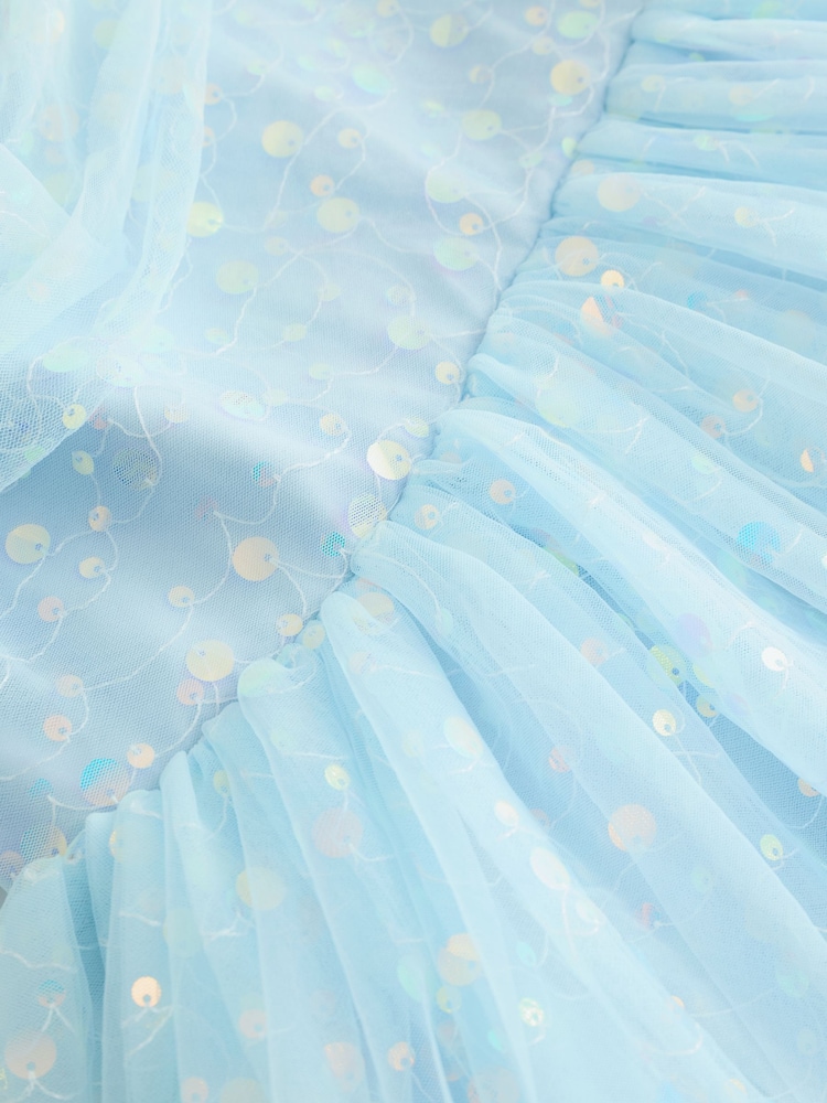Blue Sequin Occasion Dress (3-16yrs) - Image 8 of 9