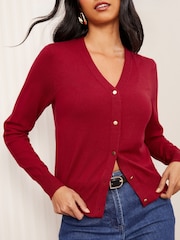 Friends Like These Red V-Neck Cardigan - Image 2 of 5
