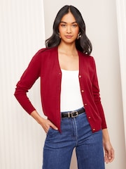 Friends Like These Red V-Neck Cardigan - Image 4 of 5