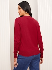 Friends Like These Red V-Neck Cardigan - Image 5 of 5
