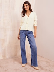 Friends Like These Ivory Rose Button Cardigan - Image 3 of 4