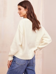 Friends Like These Ivory Rose Button Cardigan - Image 4 of 4