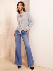 Friends Like These Grey Bow Detail Cardigan - Image 2 of 4