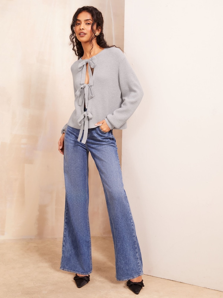 Friends Like These Grey Bow Detail Cardigan - Image 2 of 4