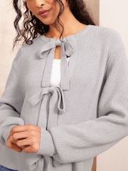 Friends Like These Grey Bow Detail Cardigan - Image 3 of 4