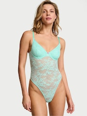 Victoria's Secret Waterfall Green Tease Lace Bodysuit - Image 1 of 3