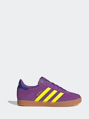 adidas Originals Purple Junior Gazelle Trainers - Image 1 of 9
