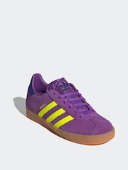 adidas Originals Purple Junior Gazelle Trainers - Image 3 of 9