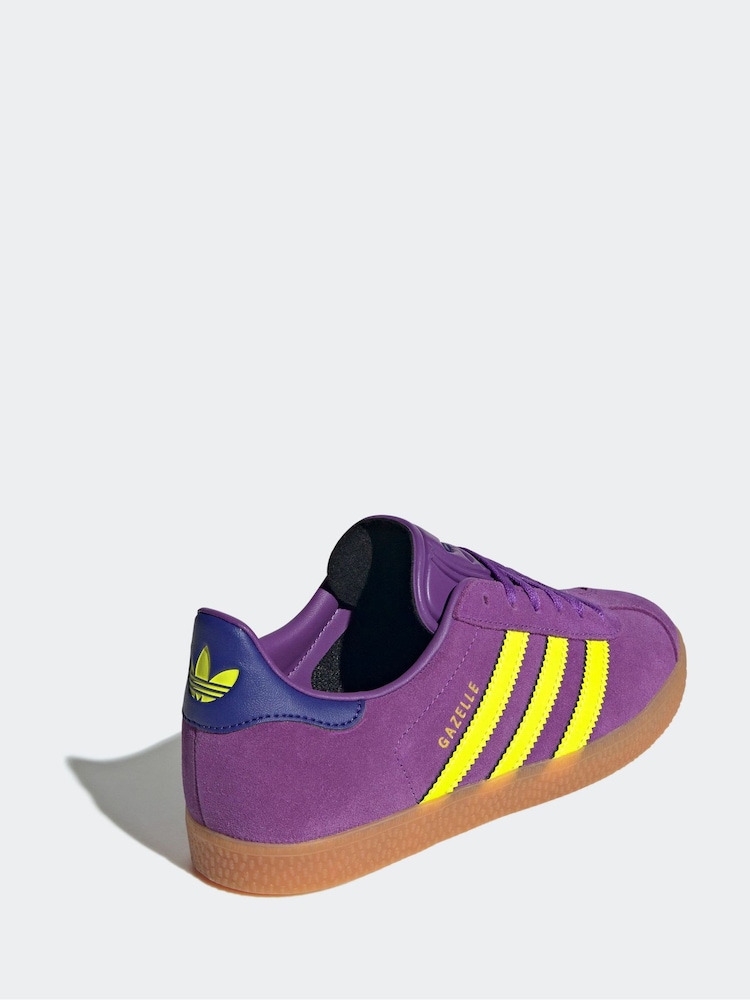 adidas Originals Purple Junior Gazelle Trainers - Image 4 of 9