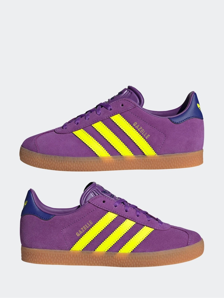 adidas Originals Purple Junior Gazelle Trainers - Image 5 of 9