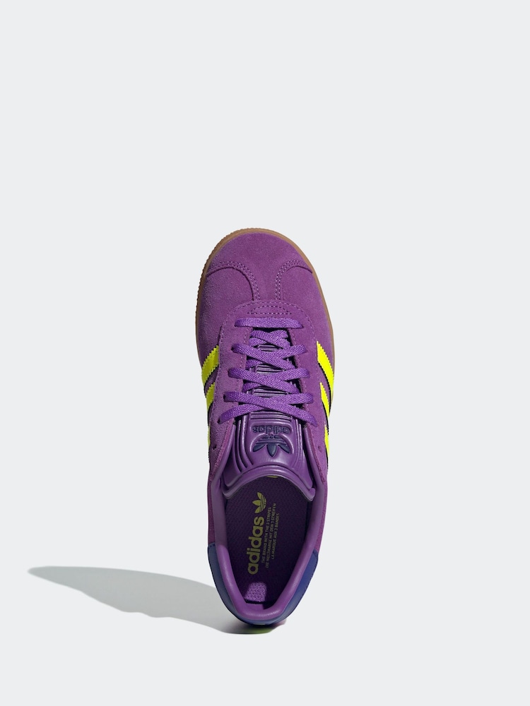 adidas Originals Purple Junior Gazelle Trainers - Image 6 of 9