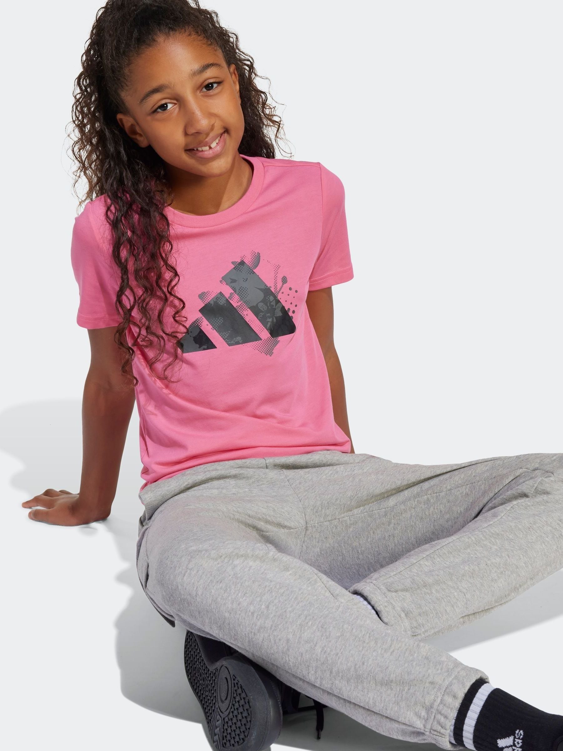 Buy adidas Pink Flower Print Training Graphic T-Shirt from Next USA