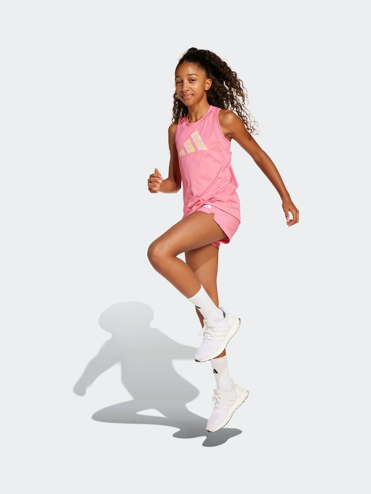 adidas Pink Train Essentials FlowerPrint Shorts - Image 3 of 6