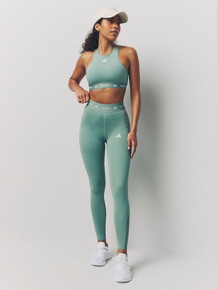 adidas Green TECFIT Pocket Full-Length Leggings - Image 2 of 6