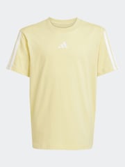adidas Yellow Essentials 3 Stripes 100% Cotton T-Shirt - Image 6 of 6