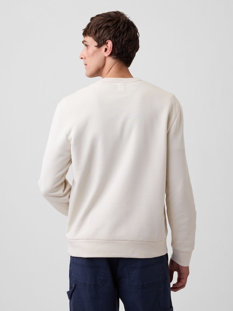 Gap Cream Logo Crew Neck Sweatshirt - Image 2 of 4 Gap Cream Logo Crew Neck Sweatshirt - Image 2 of 4