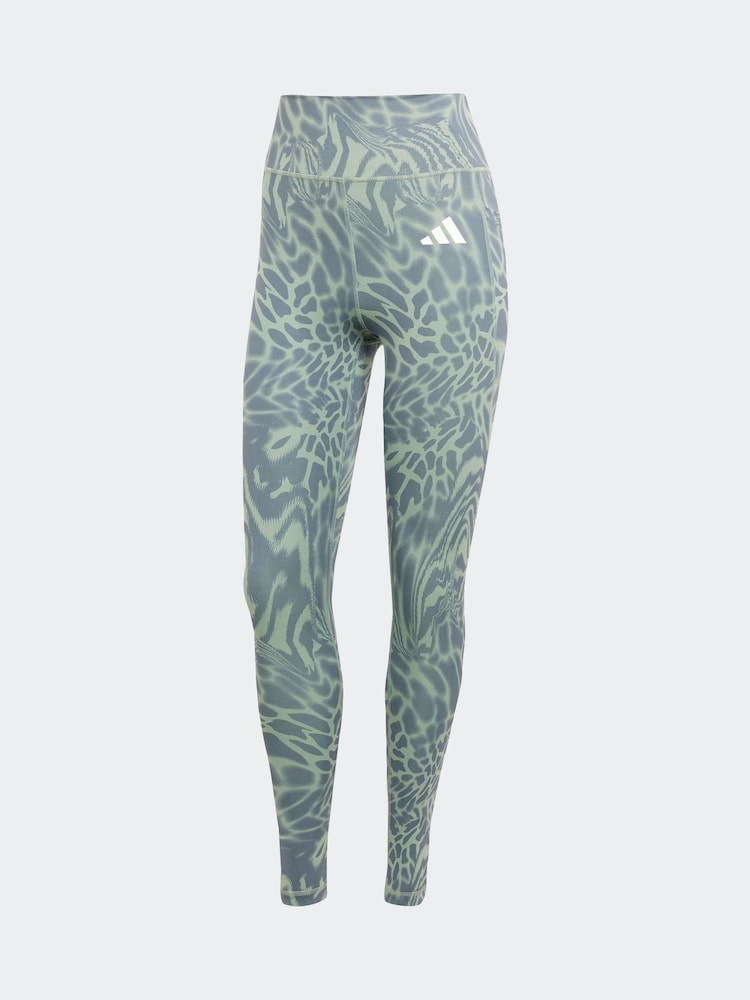 adidas Green Train Essential Minimal All Over Print Full Length Leggings - Image 7 of 7