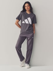 adidas Grey Small Logo Joggers - Image 2 of 7