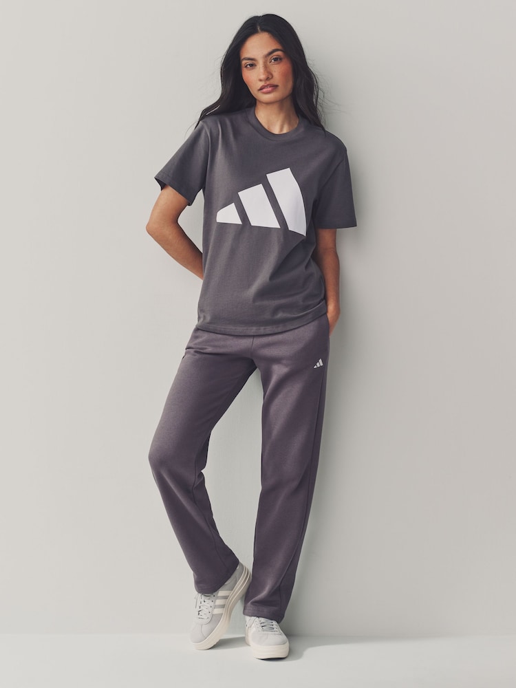 adidas Grey Small Logo Joggers - Image 2 of 7