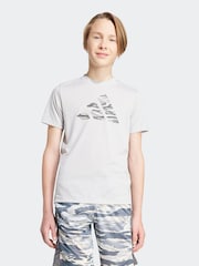 adidas Grey Essentials Camo Logo Training T-Shirt - Image 1 of 6