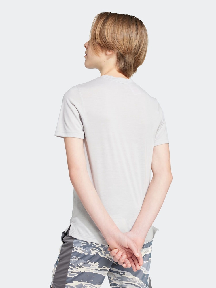 adidas Grey Essentials Camo Logo Training T-Shirt - Image 2 of 6