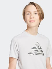 adidas Grey Essentials Camo Logo Training T-Shirt - Image 4 of 6