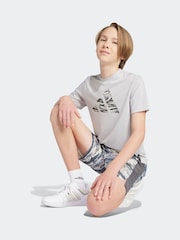 adidas Grey Essentials Camo Logo Training T-Shirt - Image 5 of 6