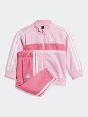 adidas Pink Essentials Tiberio 3 Stripes Tracksuit - Image 1 of 7