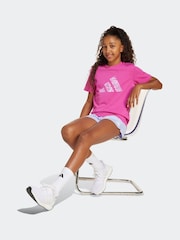 adidas Pink Animal Print Logo 100% Cotton T-Shirt - Image 3 of 6