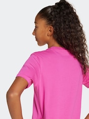 adidas Pink Animal Print Logo 100% Cotton T-Shirt - Image 4 of 6