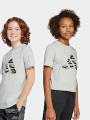adidas Grey Camo Logo 100% Cotton T-Shirt - Image 1 of 6