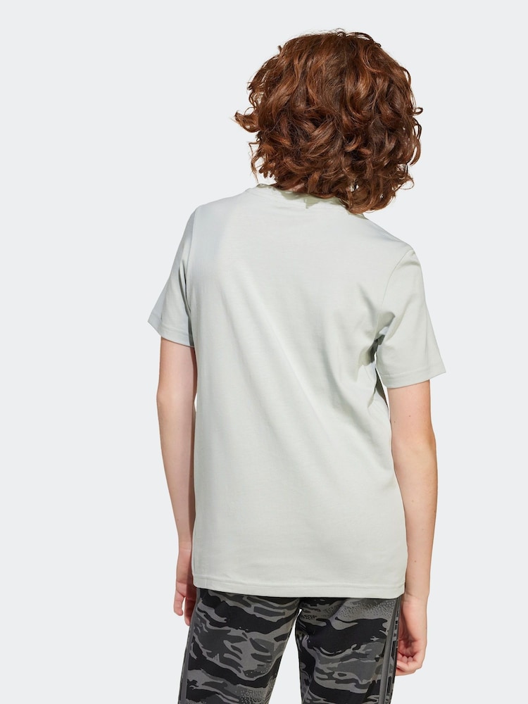 adidas Grey Camo Logo 100% Cotton T-Shirt - Image 2 of 6