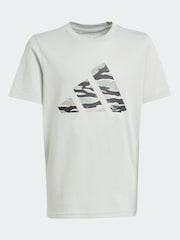 adidas Grey Camo Logo 100% Cotton T-Shirt - Image 6 of 6