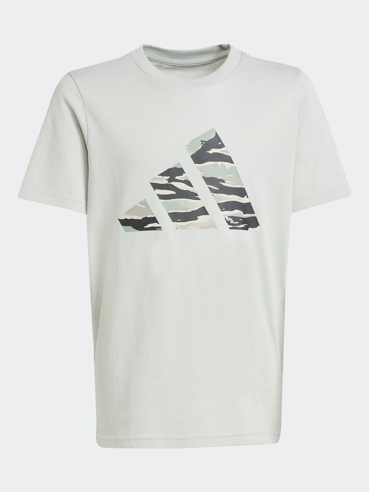 adidas Grey Camo Logo 100% Cotton T-Shirt - Image 6 of 6 adidas Grey Camo Logo 100% Cotton T-Shirt - Image 6 of 6