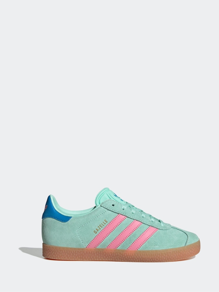 adidas Originals Green Junior Gazelle Trainers - Image 1 of 10